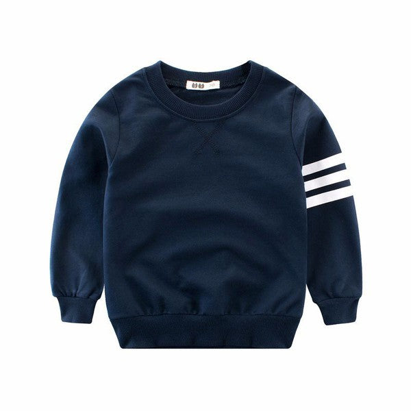 Navy Striped Sleeve Sweatshirt
