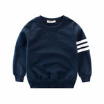 Load image into Gallery viewer, Navy Striped Sleeve Sweatshirt
