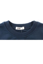 Load image into Gallery viewer, Navy Striped Sleeve Sweatshirt
