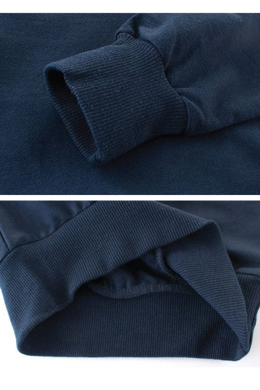Navy Striped Sleeve Sweatshirt