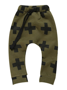 Criss Cross Toddler Boy Harem Pants | Skunk