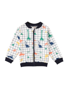 Dinosaur Checked Toddler Boy Jacket