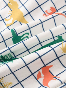 Dinosaur Checked Toddler Boy Jacket