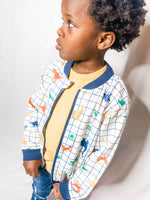 Load image into Gallery viewer, Dinosaur Checked Toddler Boy Jacket
