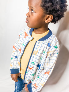 Dinosaur Checked Toddler Boy Jacket
