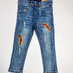 Load image into Gallery viewer, Red Feather Distressed Jeans
