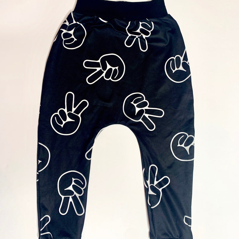 Peace, Love, and Cool! Jogger Pants - Skunk